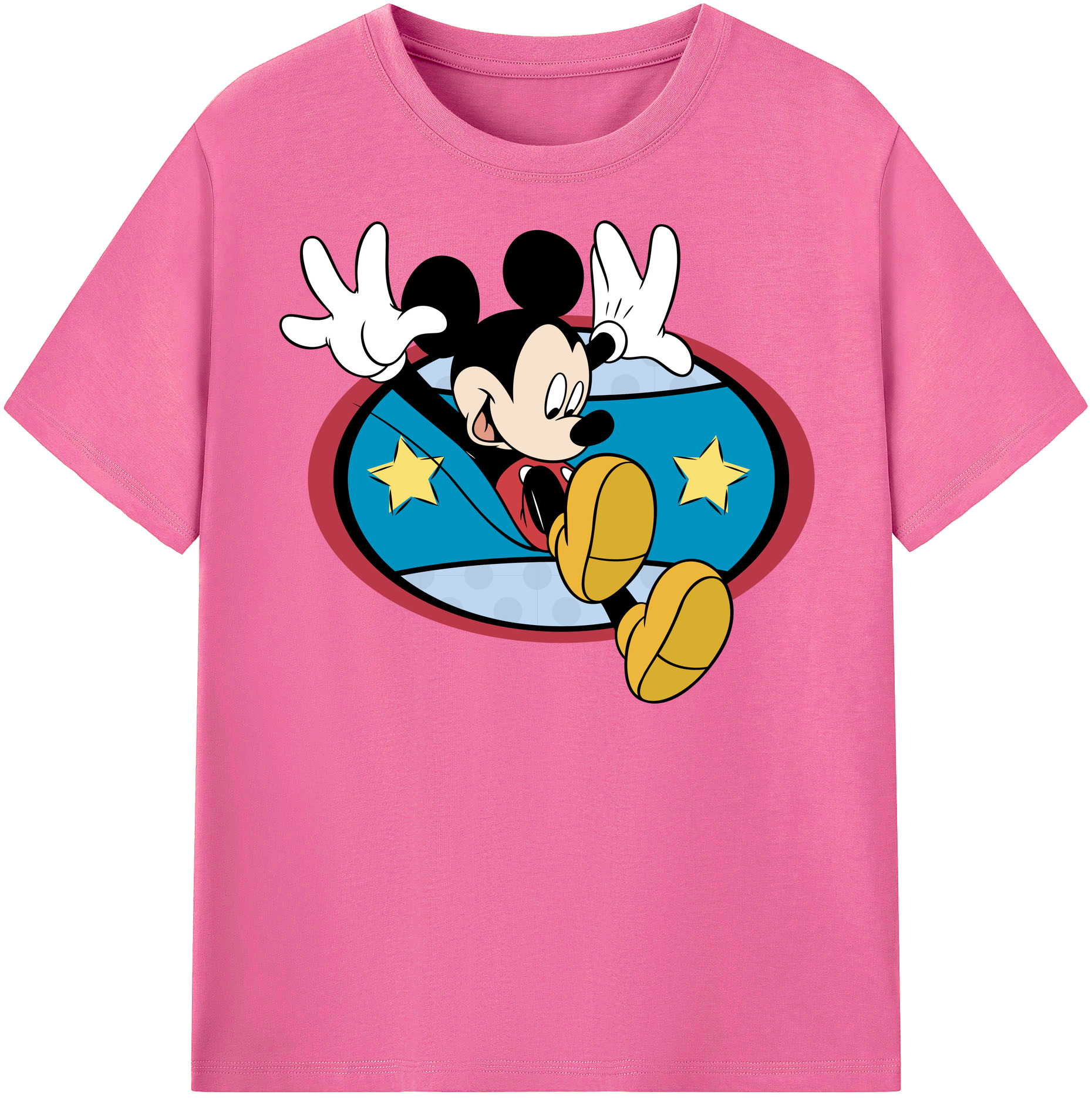 （画像用） ミッキーマウス Mickey Mouse レディースカジュアルプリントTシャツ（綿100％）